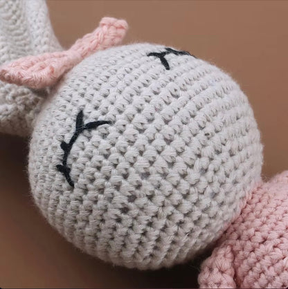 Crochet Stuffed Bunny Toy - Pink